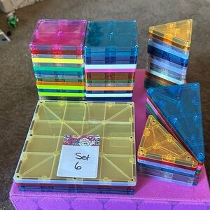 Magnatiles brand- Colorful Magnetic Building Tiles Set - Multicolor